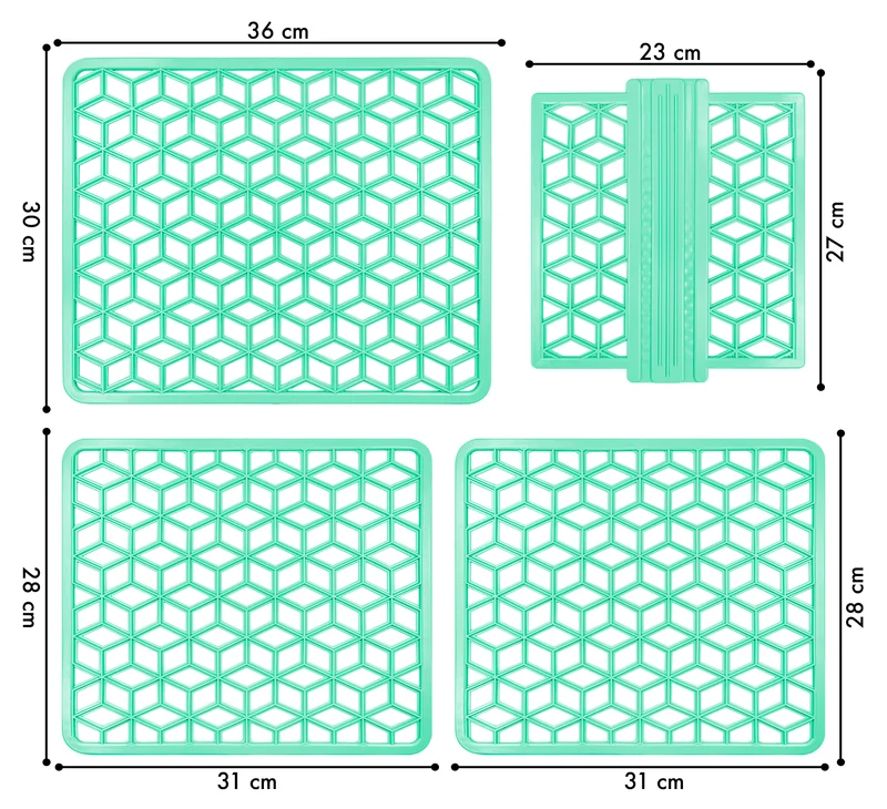 Set 4 Pezzi Tappetini Per Lavello Antigoccia Flessibile In Pvc Prodotto Italiano Il Gruppone