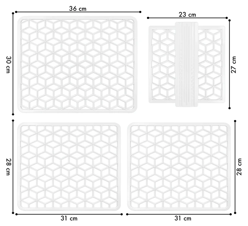Set 4 Pezzi Tappetini Per Lavello Antigoccia Flessibile In Pvc Prodotto Italiano Il Gruppone