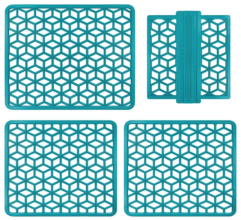 Set 4 Pezzi Tappetini Per Lavello Antigoccia Flessibile In Pvc Prodotto Italiano Il Gruppone