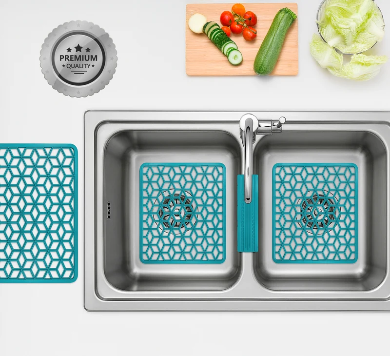 Set 4 Pezzi Tappetini Per Lavello Antigoccia Flessibile In Pvc Prodotto Italiano Il Gruppone
