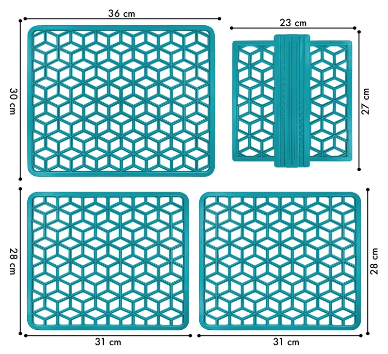 Set 4 Pezzi Tappetini Per Lavello Antigoccia Flessibile In Pvc Prodotto Italiano Il Gruppone