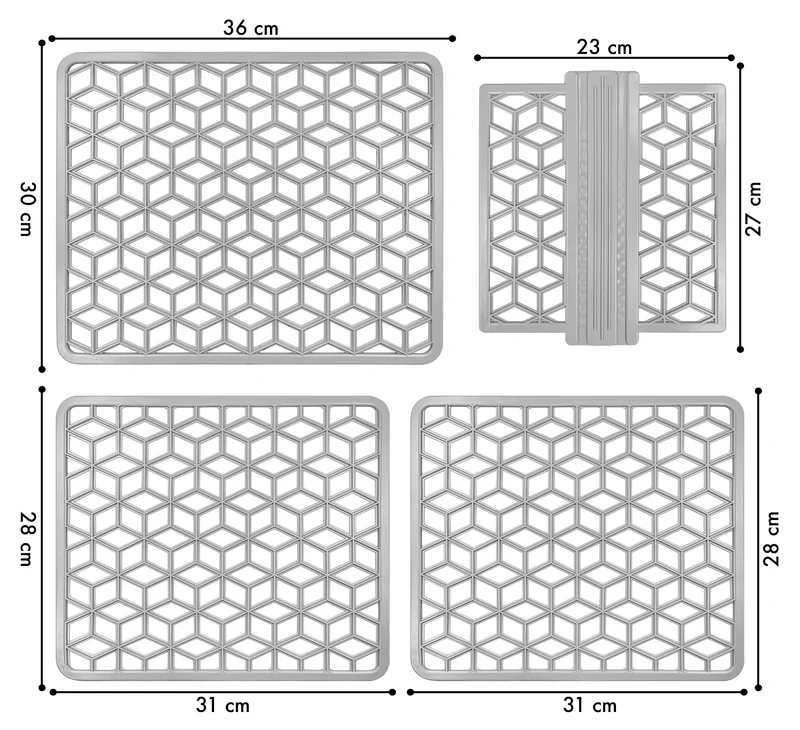 Set 4 Pezzi Tappetini Per Lavello Antigoccia Flessibile In Pvc Prodotto Italiano Il Gruppone