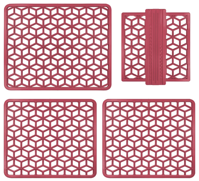 Set 4 Pezzi Tappetini Per Lavello Antigoccia Flessibile In Pvc Prodotto Italiano Il Gruppone