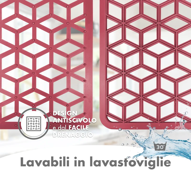 Set 4 Pezzi Tappetini Per Lavello Antigoccia Flessibile In Pvc Prodotto Italiano Il Gruppone