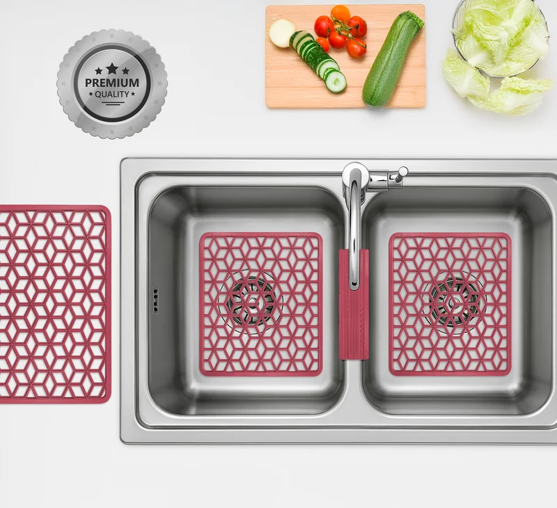 Set 4 Pezzi Tappetini Per Lavello Antigoccia Flessibile In Pvc Prodotto Italiano Il Gruppone