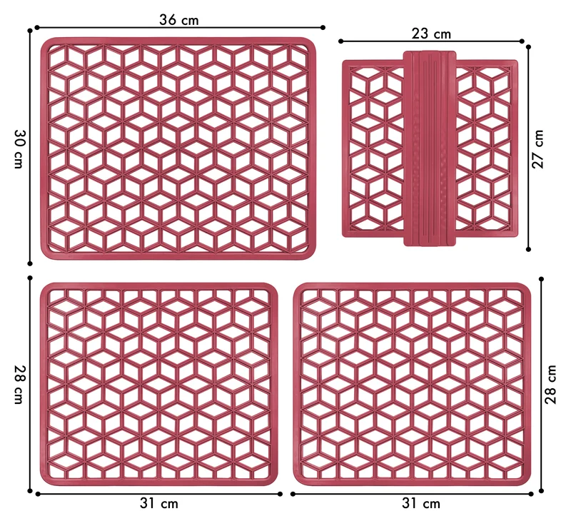 Set 4 Pezzi Tappetini Per Lavello Antigoccia Flessibile In Pvc Prodotto Italiano Il Gruppone
