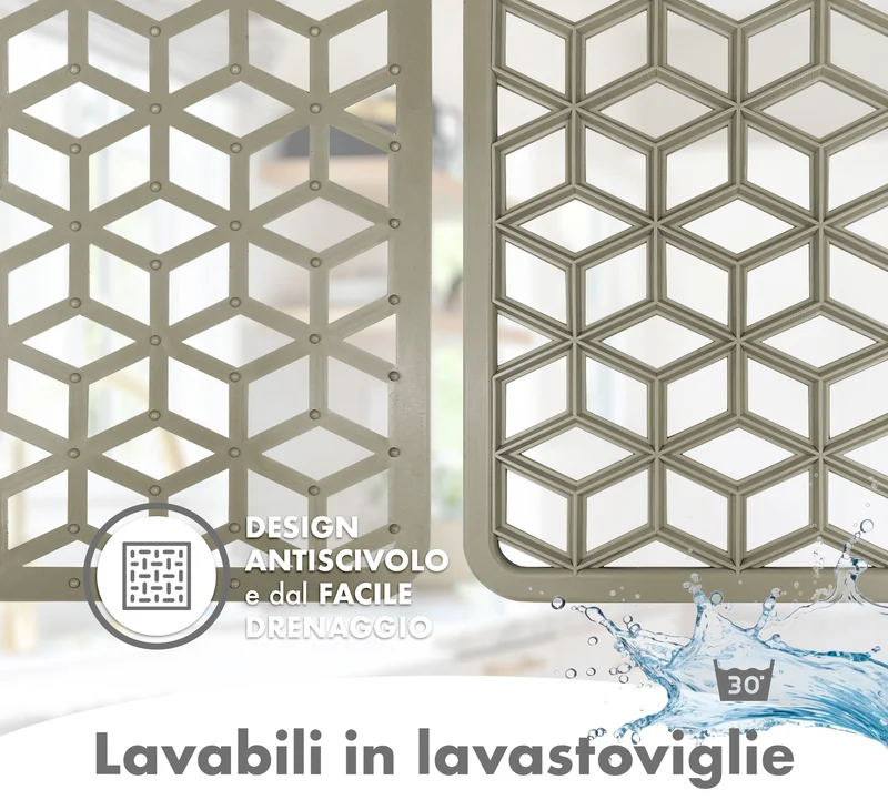Set 4 Pezzi Tappetini Per Lavello Antigoccia Flessibile In Pvc Prodotto Italiano Il Gruppone