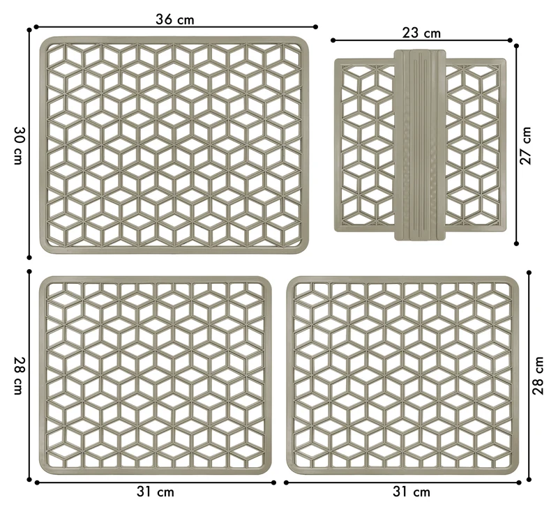 Set 4 Pezzi Tappetini Per Lavello Antigoccia Flessibile In Pvc Prodotto Italiano Il Gruppone