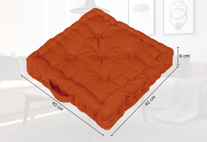 6 Pezzi Cuscini Sedia Quadrati Alti Mattonella Trapuntati Cuscino Da Pavimento Con Maniglia 40x40 Cm Altezza 6 Cm Cuscino Spesso Cucina Interno Esterno Coprisedia