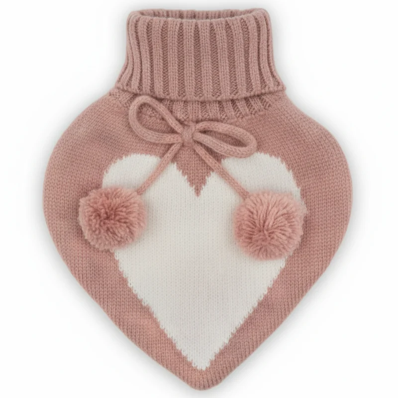 Borsa dell'acqua calda in Pile con Cuore Jacquard - Heart