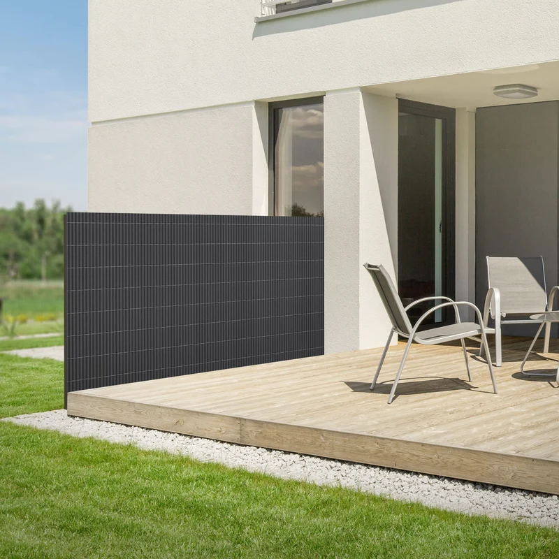 Sichtschutzmatte 120x500 cm Sichtschutzzaun Windschutz Balkonschutz PVC Anthrazit UV-beständig