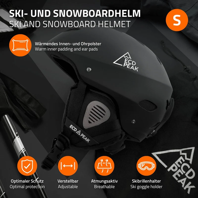 ECD Germany | Skihelm für Herren und Damen S, M, L Snowboardhelm mit Belüftungssystem & Skibrillenhalter, optimaler Schutz & Tragekomfort
