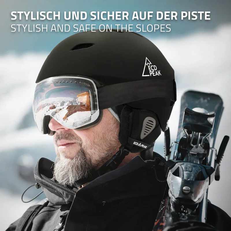 ECD Germany | Skihelm für Herren und Damen S, M, L Snowboardhelm mit Belüftungssystem & Skibrillenhalter, optimaler Schutz & Tragekomfort