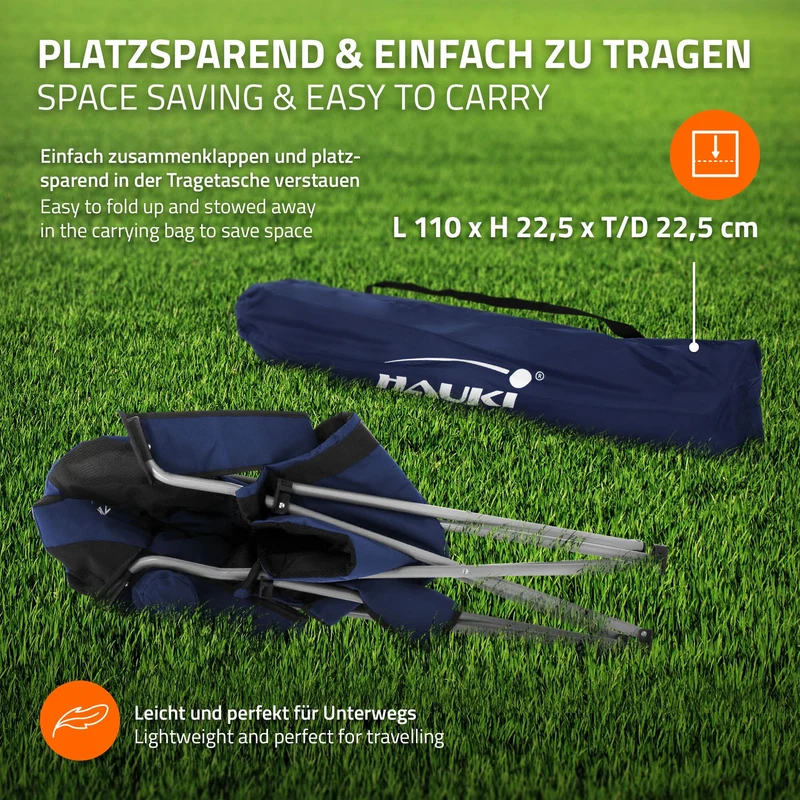 Camping Set 3-teilig mit Klapptisch Beige und 2 Campingstühlen Blau HAUKI