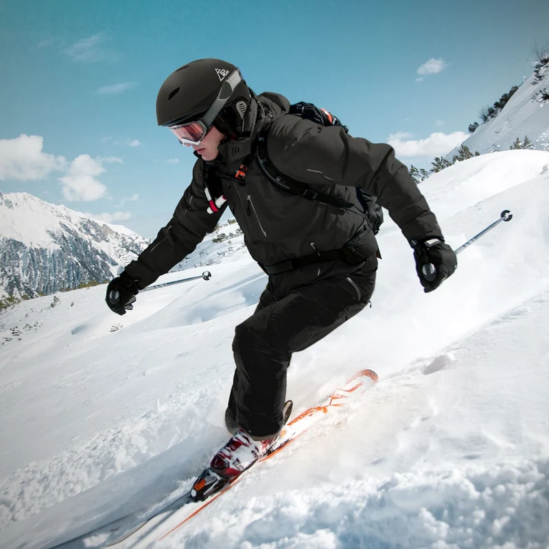 ECD Germany | Skihelm für Herren und Damen L (58-61 cm) Schwarz Snowboardhelm mit Belüftungssystem & Skibrillenhalter, optimaler Schutz & Tragekomfort
