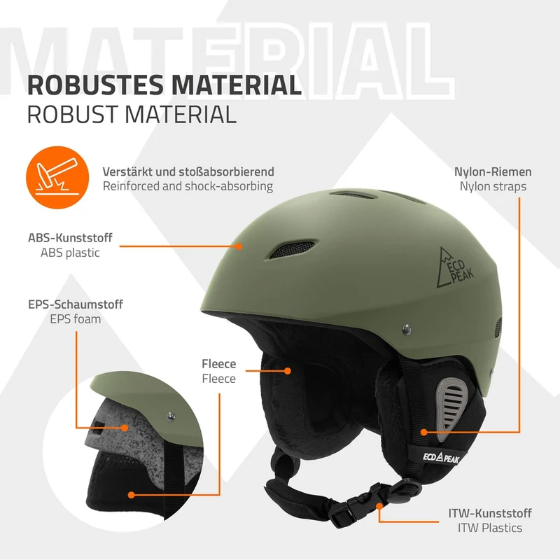 ECD Germany | Skihelm für Herren und Damen L (58-61 cm) Grün Snowboardhelm mit Belüftungssystem & Skibrillenhalter, optimaler Schutz & Tragekomfort