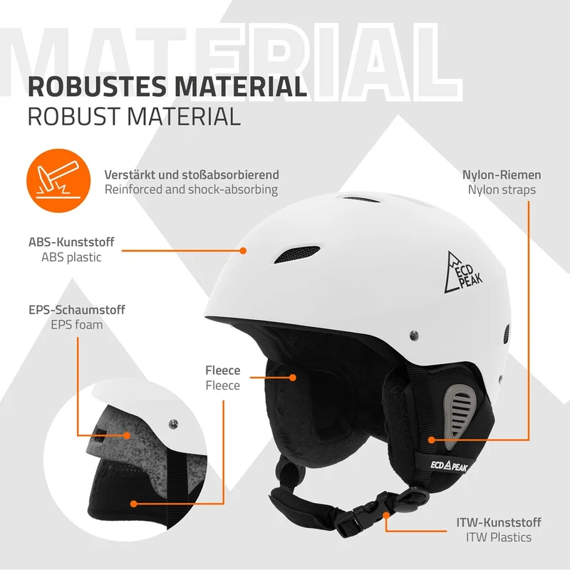 ECD Germany | Skihelm für Herren und Damen L (58-61 cm) Weiß Snowboardhelm mit Belüftungssystem & Skibrillenhalter, optimaler Schutz & Tragekomfort