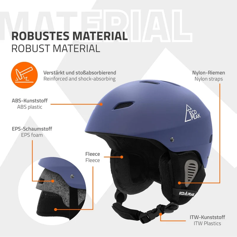 ECD Germany | Skihelm für Herren und Damen S (51-54 cm) Blau Snowboardhelm mit Belüftungssystem & Skibrillenhalter, optimaler Schutz & Tragekomfort