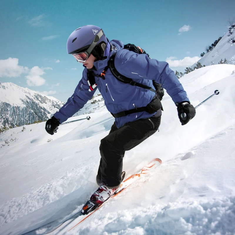 ECD Germany | Skihelm für Herren und Damen S (51-54 cm) Blau Snowboardhelm mit Belüftungssystem & Skibrillenhalter, optimaler Schutz & Tragekomfort