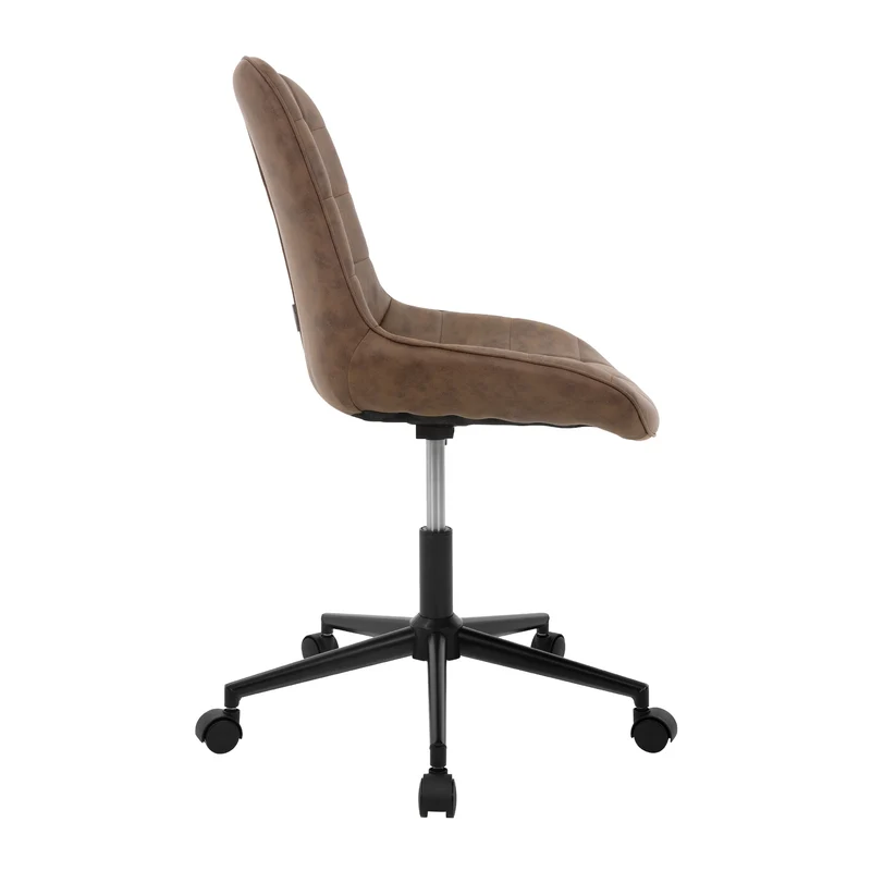 Bürostuhl auf Rollen Braun mit Kunstlederbezug und Metallgestell ML-Design