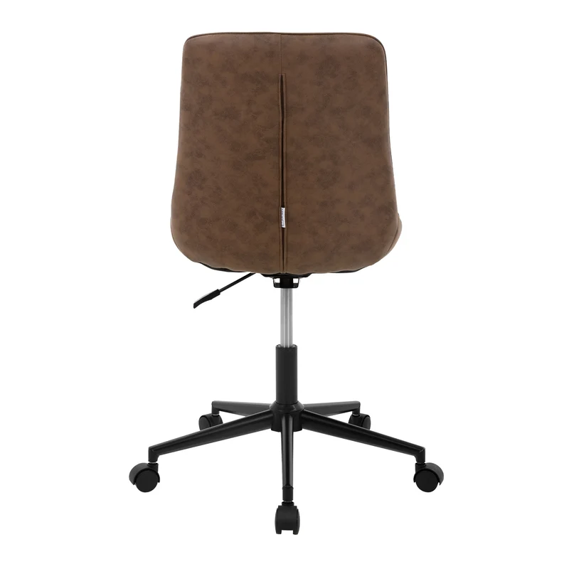 Bürostuhl auf Rollen Braun mit Kunstlederbezug und Metallgestell ML-Design