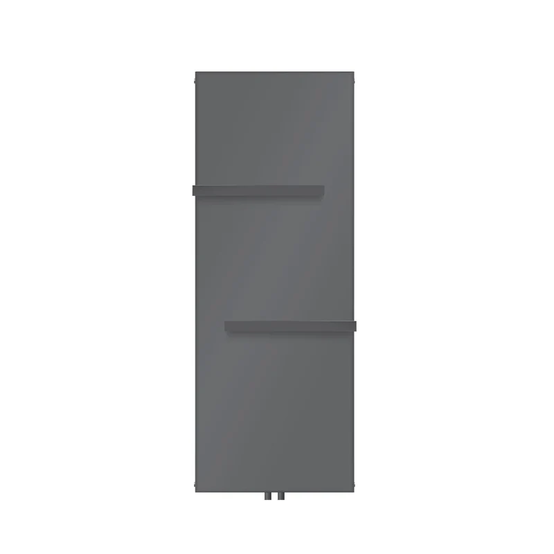 Badheizkörper Einlagig mit 2x Handtuchhalter 1600x604 mm Anthrazit mit Mittelanschluss LuxeBath