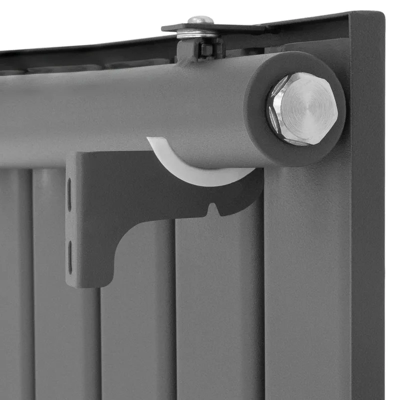 Badheizkörper Einlagig Vertikal 1600x604 mm Anthrazit mit Mittelanschluss LuxeBath