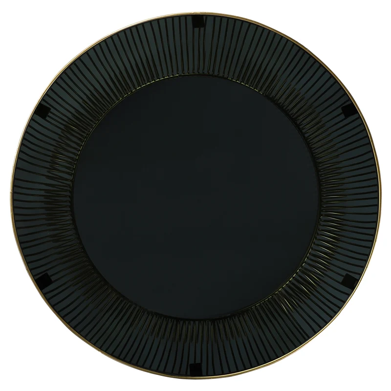 Couchtisch 2er Set Zylinderförmig Gold/Schwarz aus Eisen und Glas WOMO-Design