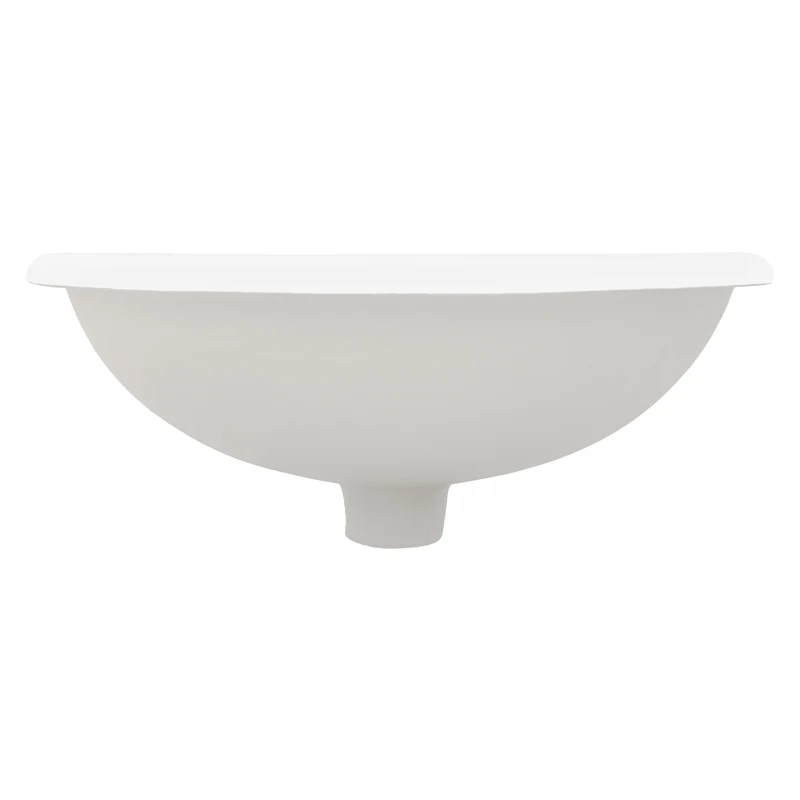 Waschbecken Oval mit Überlauf 49x40,5x19,5 cm Weiß aus Keramik LuxeBath