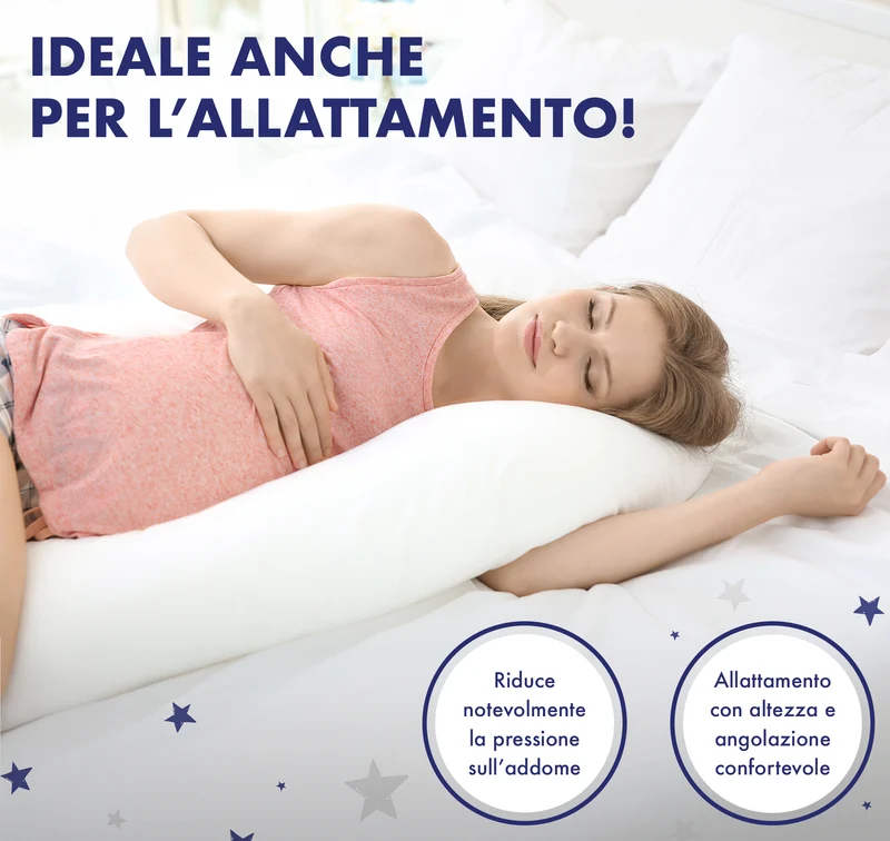 Cuscino per Allattamento XXL 150 cm Multifunzionale Anallergico e Traspirante Il Gruppone