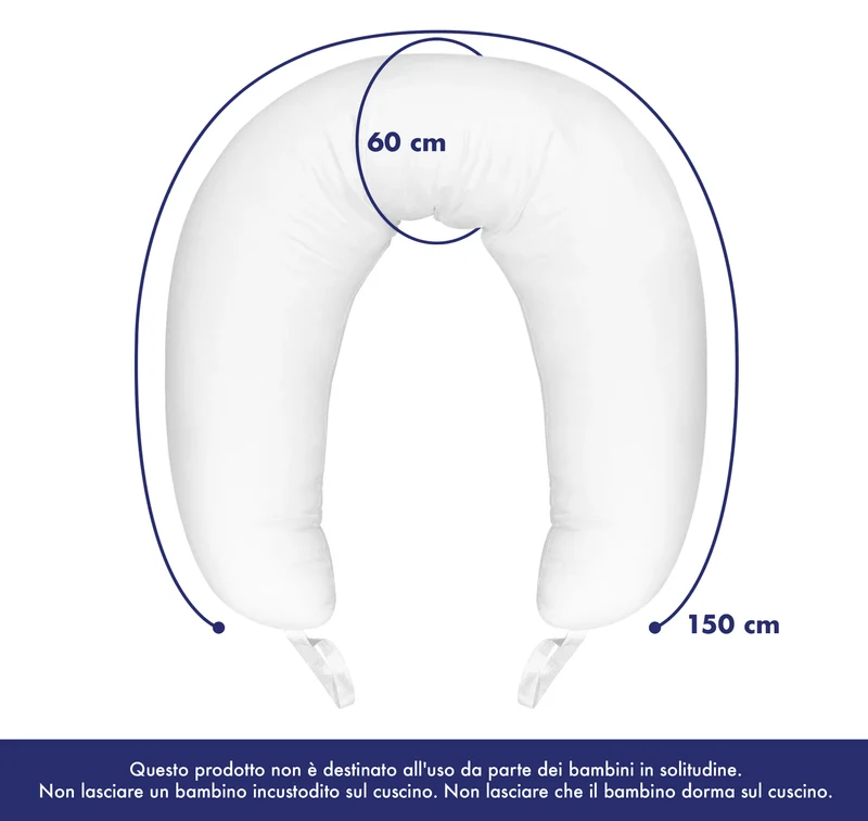 Cuscino per Allattamento XXL 150 cm Multifunzionale Anallergico e Traspirante Il Gruppone