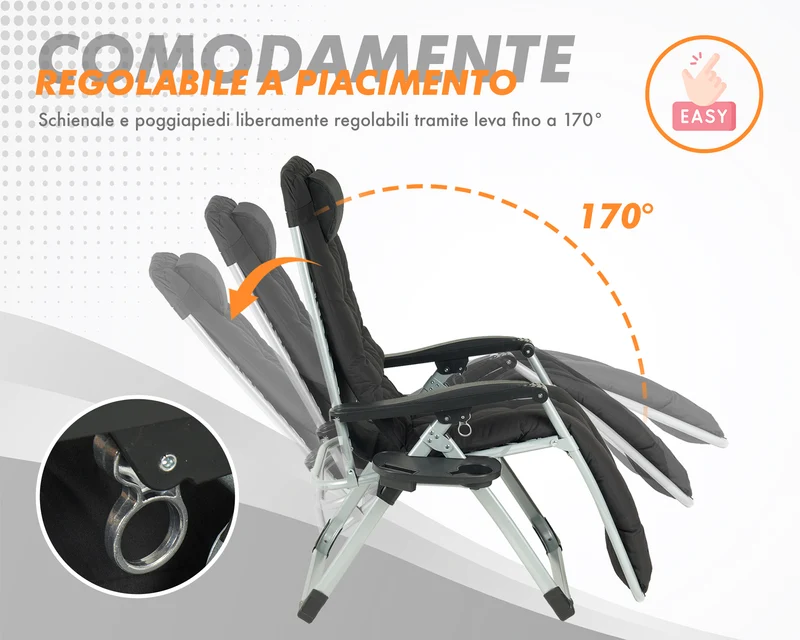 Sedia Sdraio Reclinabile Per Giardino Poltrona Pieghevole Relax Il Gruppone