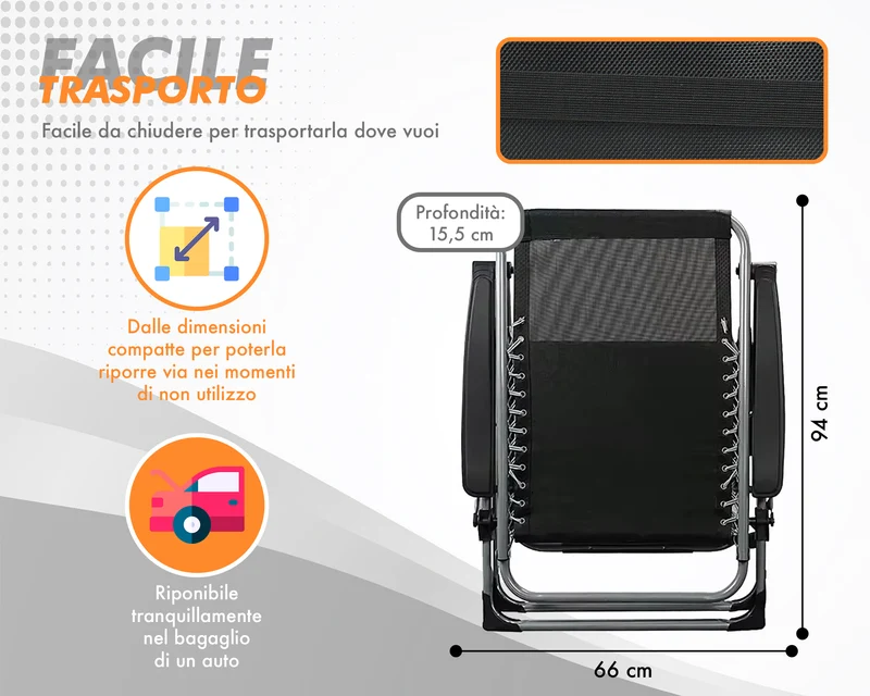 Sedia Sdraio Reclinabile Per Giardino Poltrona Pieghevole Relax Il Gruppone