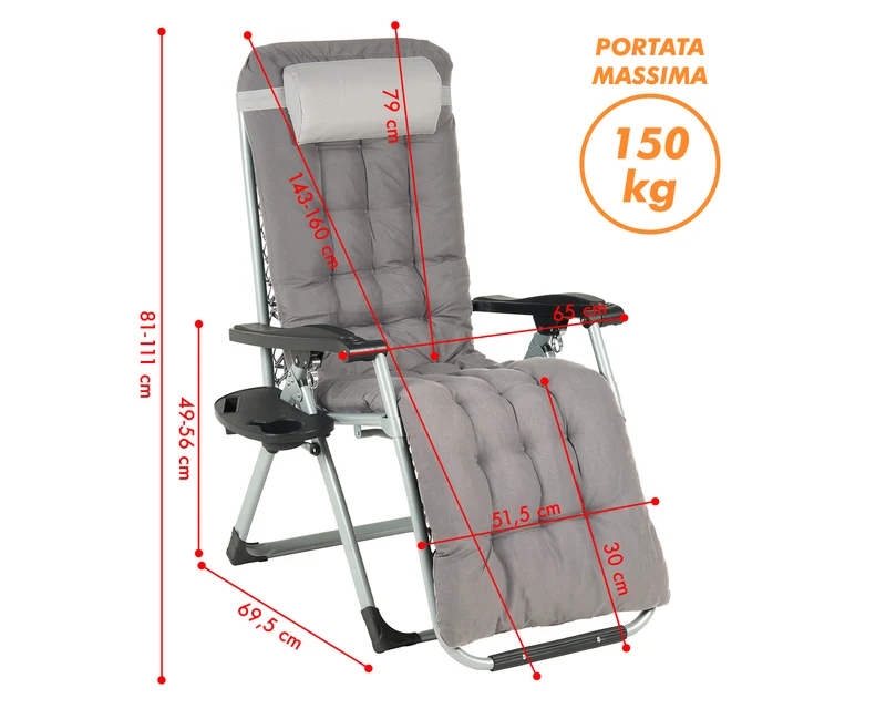 Sedia Sdraio Reclinabile Per Giardino Poltrona Pieghevole Relax Il Gruppone