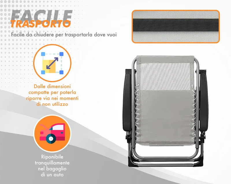 Sedia Sdraio Reclinabile Per Giardino Poltrona Pieghevole Relax Il Gruppone