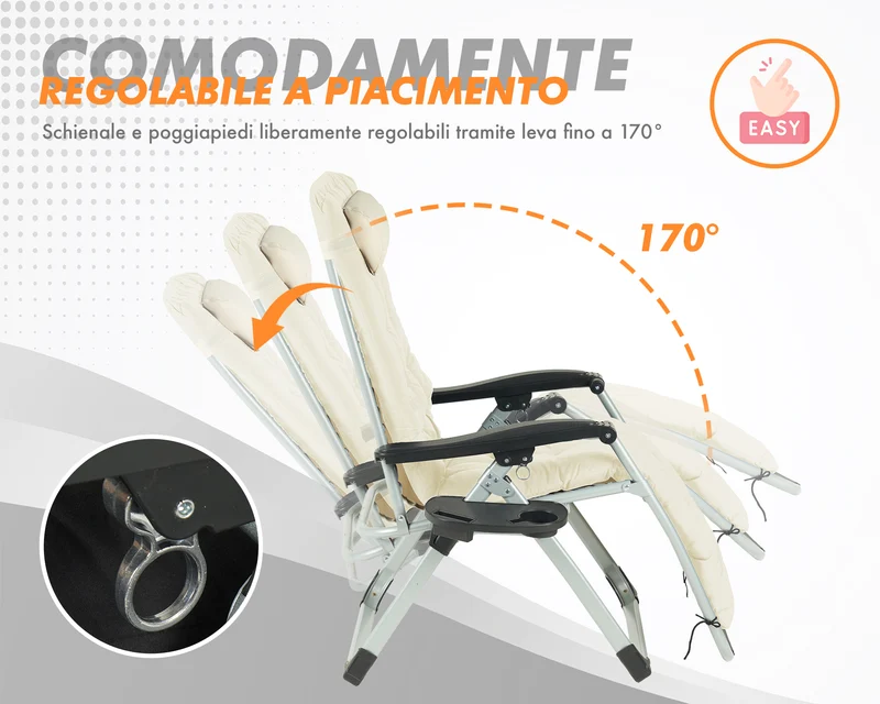 Sedia Sdraio Reclinabile Per Giardino Poltrona Pieghevole Relax Il Gruppone