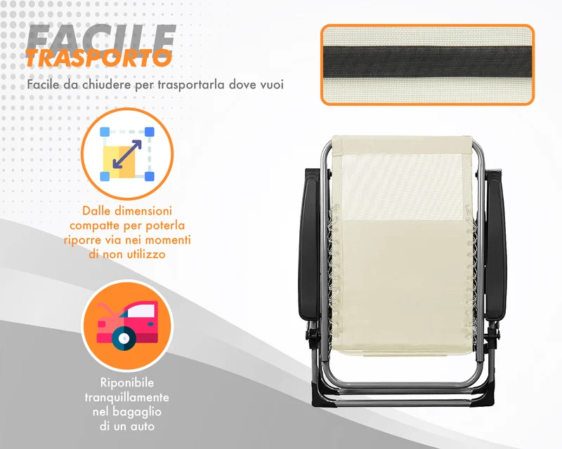Sedia Sdraio Reclinabile Per Giardino Poltrona Pieghevole Relax Il Gruppone