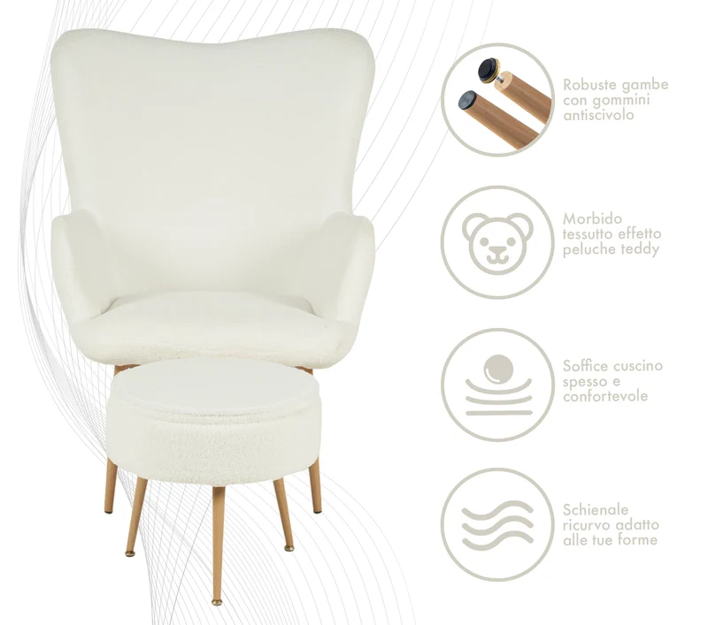 Poltrona Imbottita Ergonomica Effetto Teddy Morbida Il Gruppone