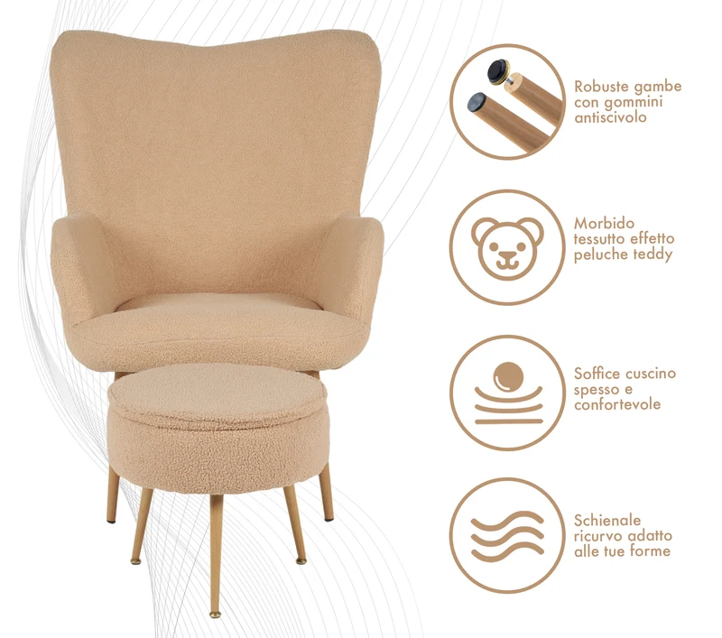 Poltrona Imbottita Ergonomica Effetto Teddy Morbida Il Gruppone