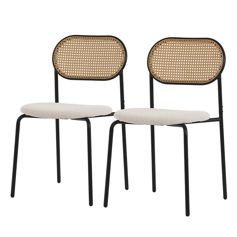 Esszimmerstuhl 2er Set in Rattan Optik mit Rückenlehne bis 120 Kg ML-Design