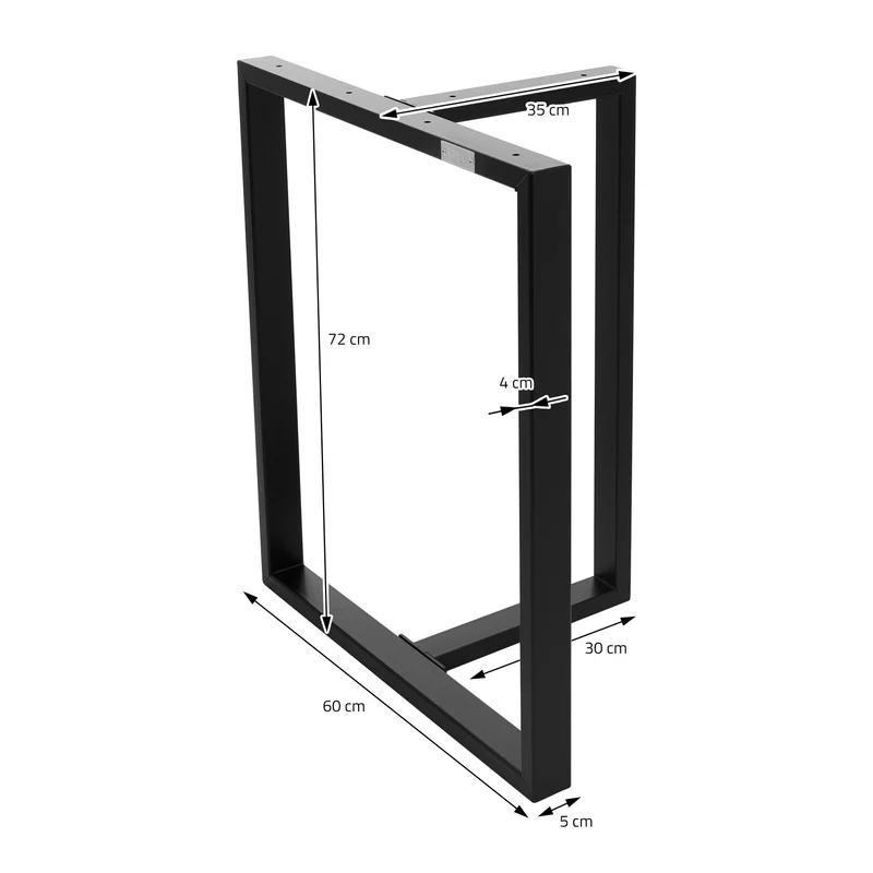 B-Ware 2er Set Tischgestell B60xH72 cm in T-Form Metall Schwarz ML-Design