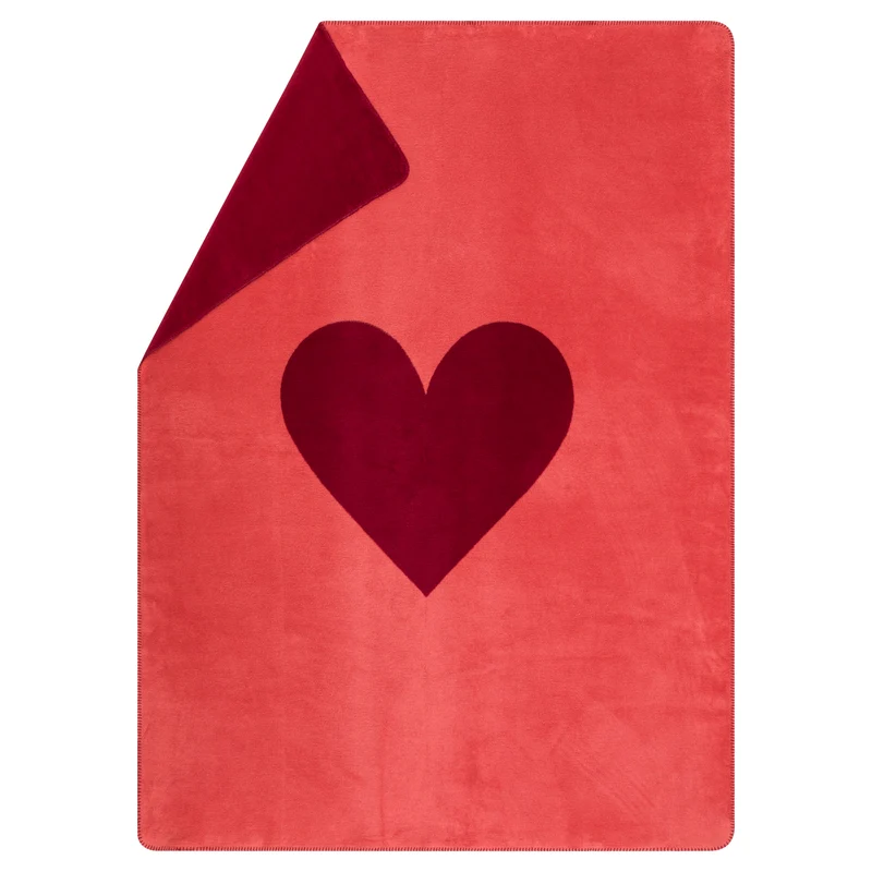 Coperta in Velluto di Cotone Fantasia Cuore - Heart