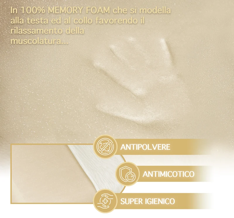 Cuscino In Memory Foam In Fresco Lino Ortopedico Ergonomico Traspirante Anti Russamento Sfoderabile Supporto Con Federa Lavabile Prodotto Italiano No Sudore