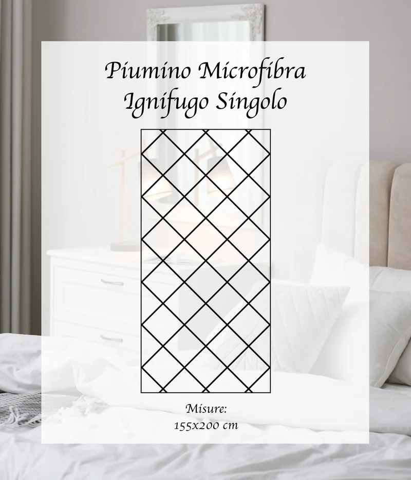 Piumino Letto Ignifugo Classe 1IM in Microfibra Anallergica Effetto Piuma Made in Italy Il Gruppone