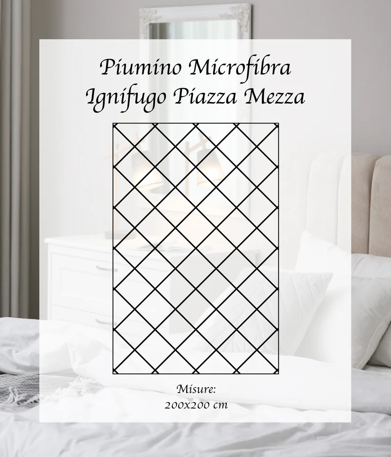 Piumino Letto Ignifugo Classe 1IM in Microfibra Anallergica Effetto Piuma Made in Italy Il Gruppone