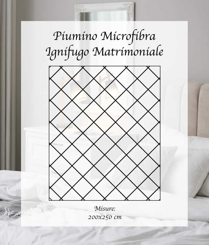 Piumino Letto Ignifugo Classe 1IM in Microfibra Anallergica Effetto Piuma Made in Italy Il Gruppone