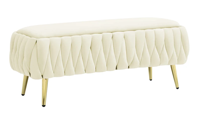 Panca Imbottita Divanetto In Velluto Contenitore Pouf Grande XXL Intrecciato Il Gruppone