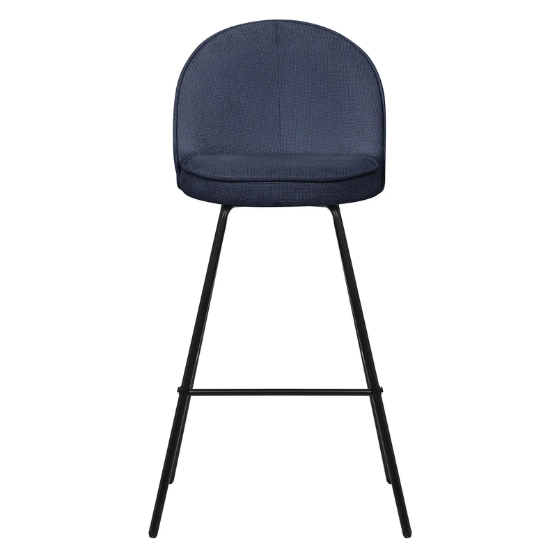 Barhocker 4er Set Dunkelblau 52x102x50 cm mit Rückenlehne und Fußstütze bis 120 kg ML-Design