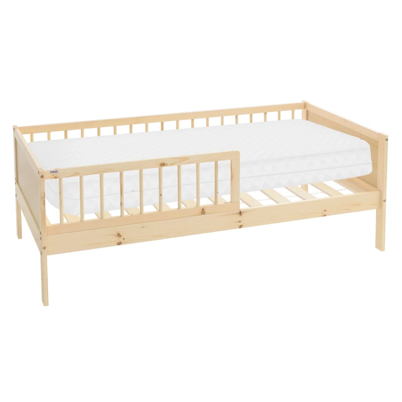 Kinderbett aus Kiefernholz mit Lattenrost und Rausfallschutz ML-Design