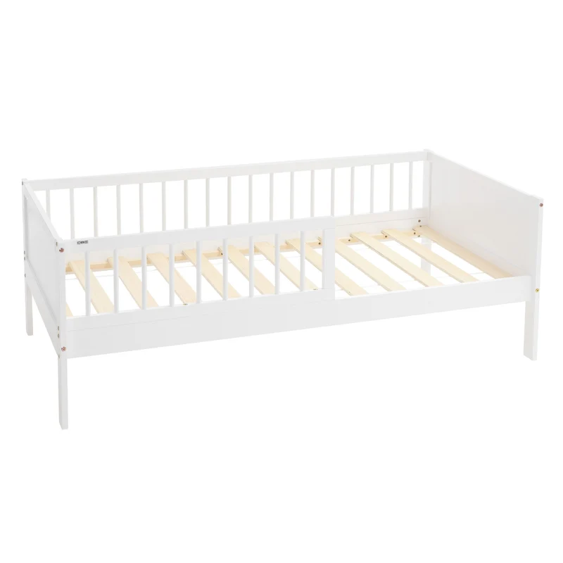 Kinderbett aus Kiefernholz mit Lattenrost und Rausfallschutz ML-Design